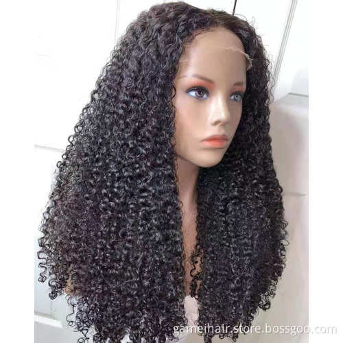 wholesale Perruque 180% Density Natural Color Bleached Knots Brazilian Remy Jerry Curly swiss transparent hd  Lace Closure Wig